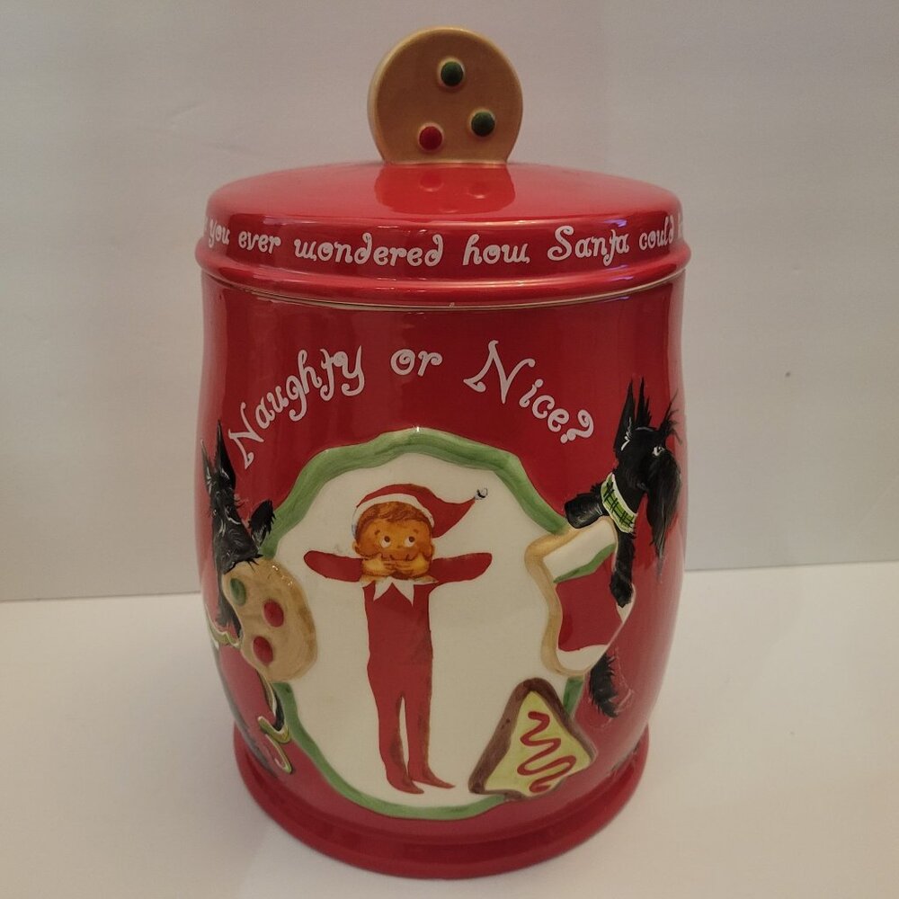 Elf On The Shelf "Naughty Or Nice?" Christmas Cookie Jar